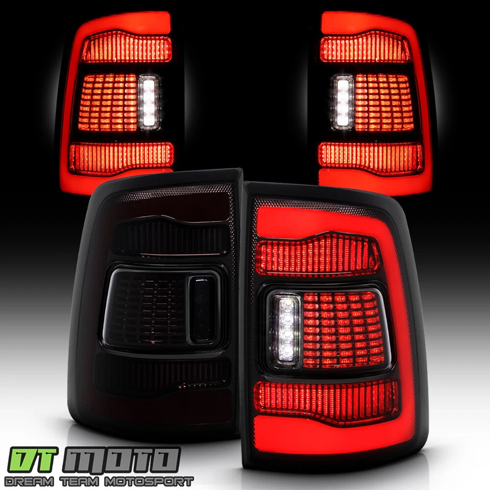 Lanternas traseiras de tubo Full LED preto fumê Dodge Ram 1500 2500 3500 2009-2018 - Imagem 2 de 4