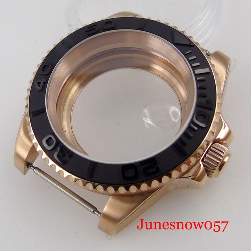 Fit NH35A ETA2824 MIYOTA DG 40mm Rose Gold Watch Case Arched Glass Flat Sapphire - Picture 8 of 13