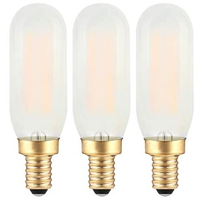 Frosted E12 LED Edison 3pack Dimmable Frosted T6 E12 Tubular Bulb, 4w 2700k