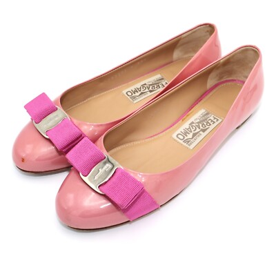 Authentic Ferragamo Vara Patent Leather Pumps Women