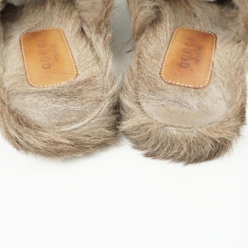 GUCCI Horsebit Princetown Slippers Flat Shoes size 37 Black Leather Gold bit - Picture 3 of 24