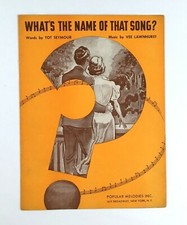 Whats The Name Of That Song Piano Guitar Vocal Sheet Music 1936 Seymour Vintage