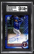 Danyer Cueva 2022 Bowman Chrome Prospect Blue HTA Choice Ref SGC 10 Auto /150