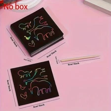 50pcs Rainbow Scratch Art Kit, Unleash Hidden Designs With Vibrant Colors, Gift