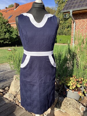 Kleid - Blau / Weiß  - von Milly of New York - 38/40/(ausgewiesen Gr. 10)