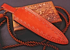 GENUINE LEATHER SHEATH CUSTOM HANDCRAFT FOR FIXED BLADE KNIFE / HOLSTER 1306
