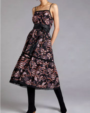 Anthropologie XS New Embroidered Maxi Dress Bohemian Embroidery