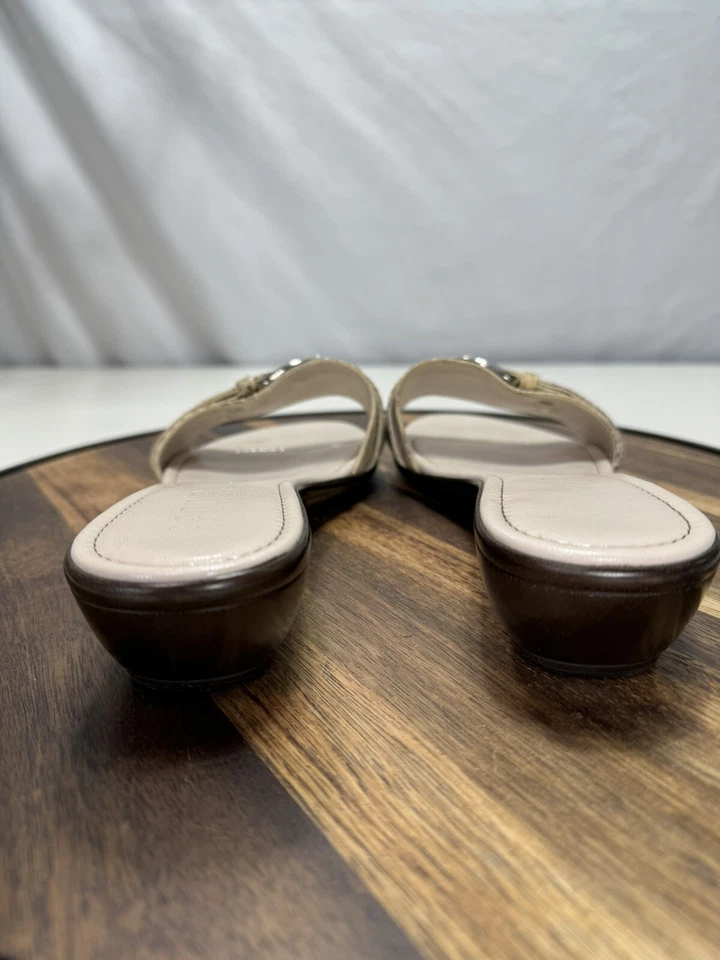 Connie 凉鞋女式 7.5 码人造蛇皮扣懒人鞋意大利制造 — 第 3/4 张图片