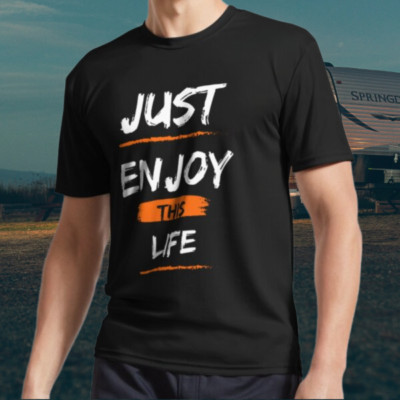 Just Enjoy This Life Active Logo T-Shirt Funny Size S to 5XL