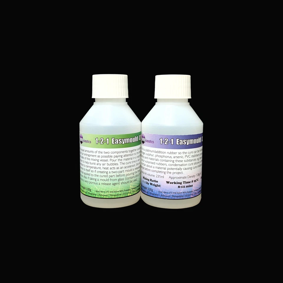 1-2-1 Easy Mould Making Silicone Rubber 250g Kit - Non toxic - Soap/candle/resin