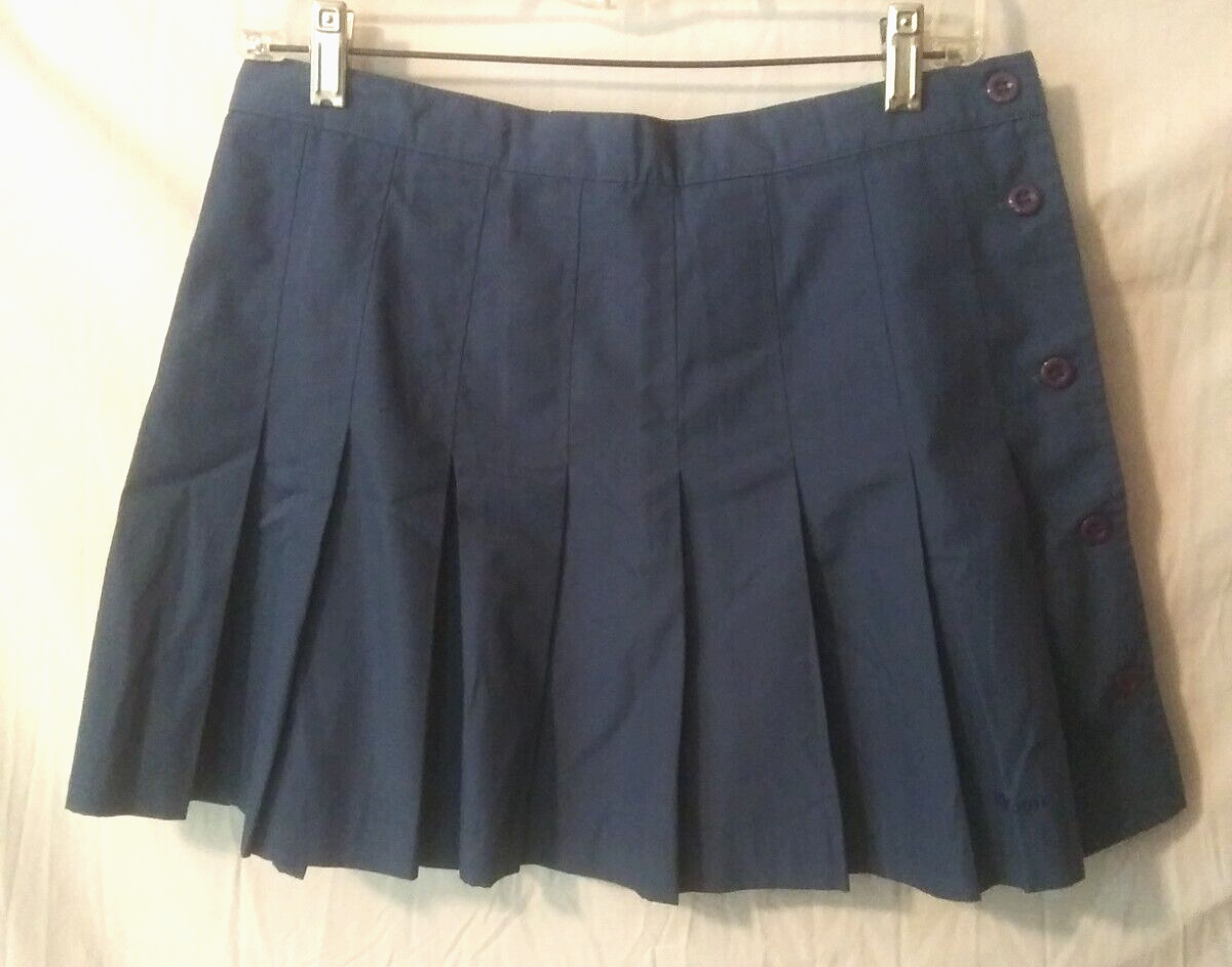 Vintage Blue Wilson Pleated Tennis Skirt Size 10 with Side Button