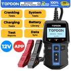 TOPDON BT100W Bluetooth Car Battery Tester Alternator Digital Cranking Tester UK