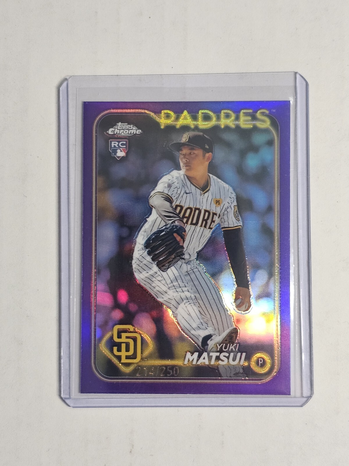 2024 Topps Chrome #116 Yuki Matsui RC Purple Refractor #/250 SAN DIEGO PADRES
