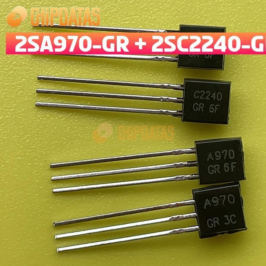 50 Paar 2SA970 + 2SC2240 A970 + C2240 2SA970-GR + 2SC2240-GR Transistor - Bild 1 von 1
