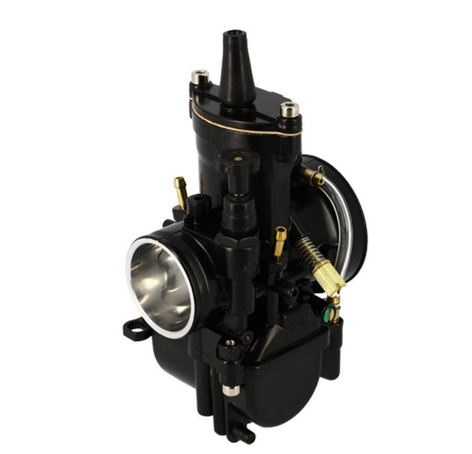 Carburateur PWK 34 mm racing noir boisseau plat starter manuel powerjet
