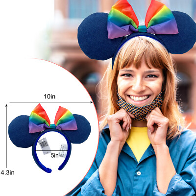 New Disney Parks rainbow pride Minnie Mouse Ears Disney Parks Pride Rainbow Minnie Mouse Ears Headband New | eBay main image 3