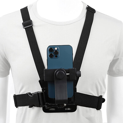 Mobile phone chest mount harness strap cell phone holder mount for video