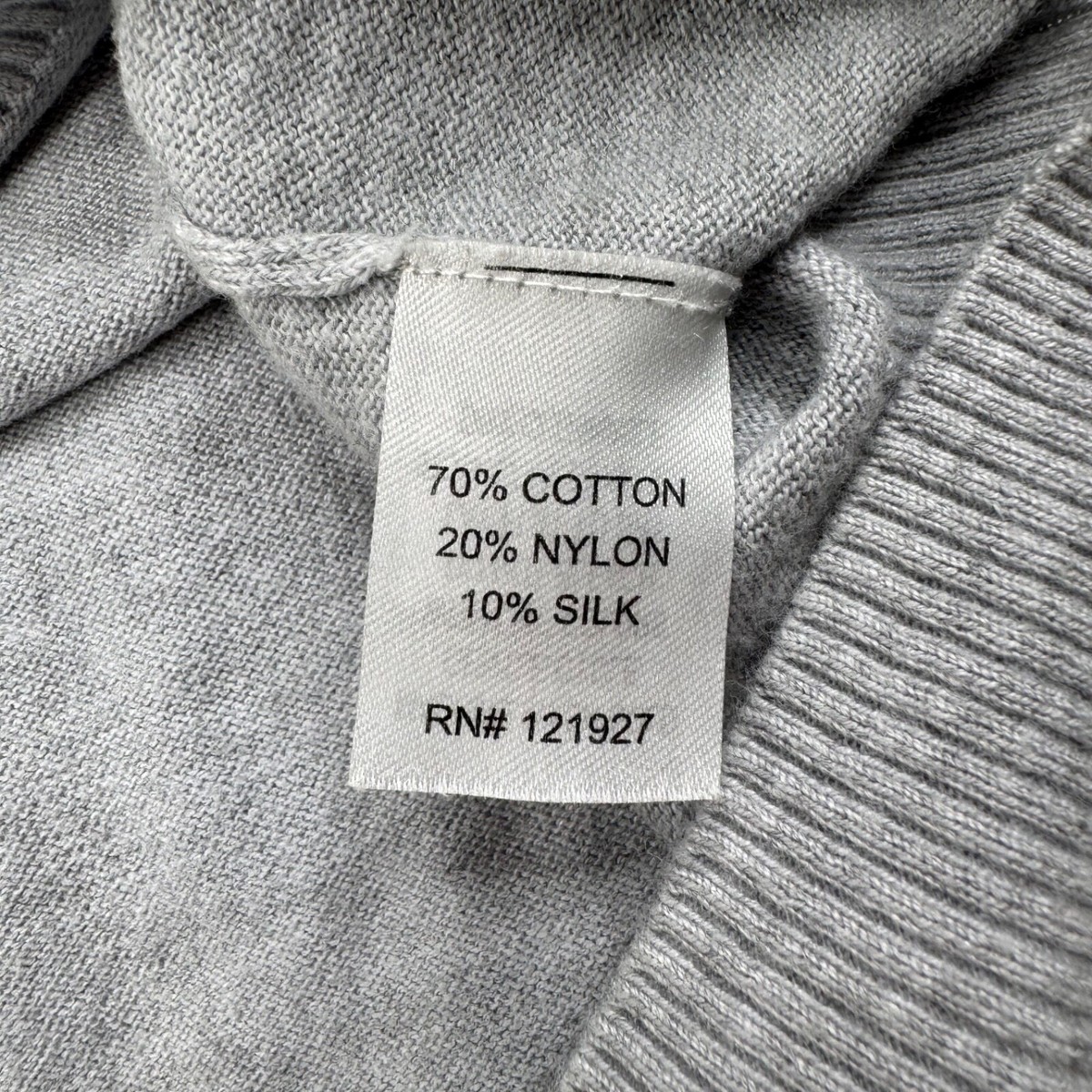 Johnnie O Sweater Mens Medium Gray 1/4 Zip Pullover Cotton/Silk