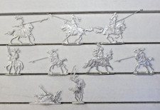 Cynowe płaskie figurki: rycerze i ryżownicy - do murów, 30mm