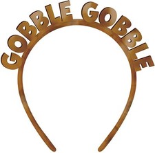 "Gobble -Gobble" Gold Metal Headband, Funny Thanksgiving Headband - New
