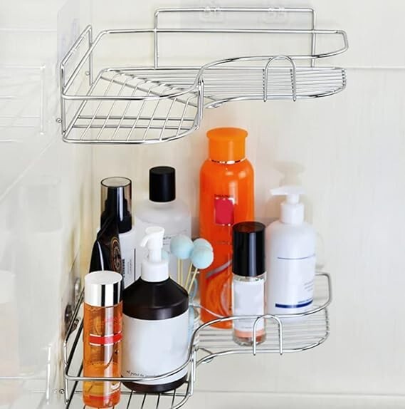 Shower Caddy Shelf Bathroom Corner Bath Storage Holder Organizer Triangular Rack