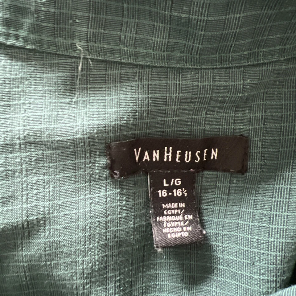 Alfani Shirt Mens Large Green Soft Button 54% Rayon 46% Polyester Short Sleeve - Image 3 of 4