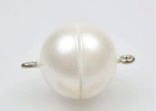 Pearly White Round Magnetic Clasps in Four Sizes, 8mm, 10mm, 12mm or 15mm