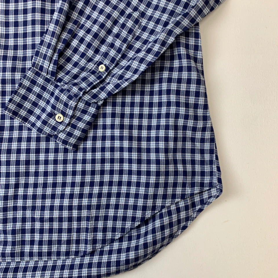 Мужская сине-белая клетчатая рубашка TRUSSARDI / 42 16,5 - Изображение 2 из 4