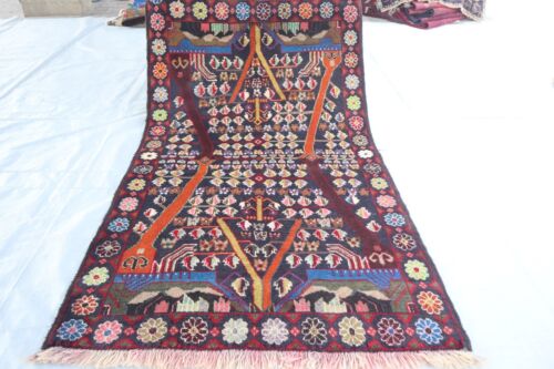 3x5 ft Vintage Area Rug- Afghan Handmade Rug- Tribal Rug- Multi Color Wool Rugs - Picture 15 of 15