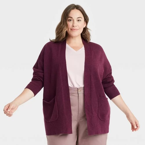 Women's Plus Size Open-Front Cardigan 