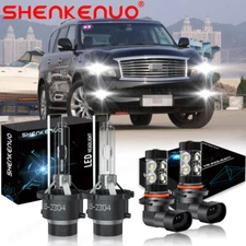 4x For Infiniti QX56 2011-2013 HID Xenon Headlight Led Fog Light Bulbs 6000K Kit