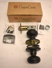 Copper Creek CK2030BC Colonial Privacy Lock Door Knob Matte Black Finish