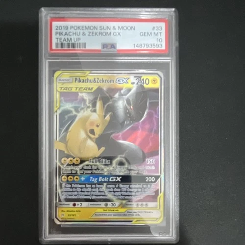 Pikachu & Zekrom GX TAG TEAM Team Up 33/181 Ultra Rare PSA 10