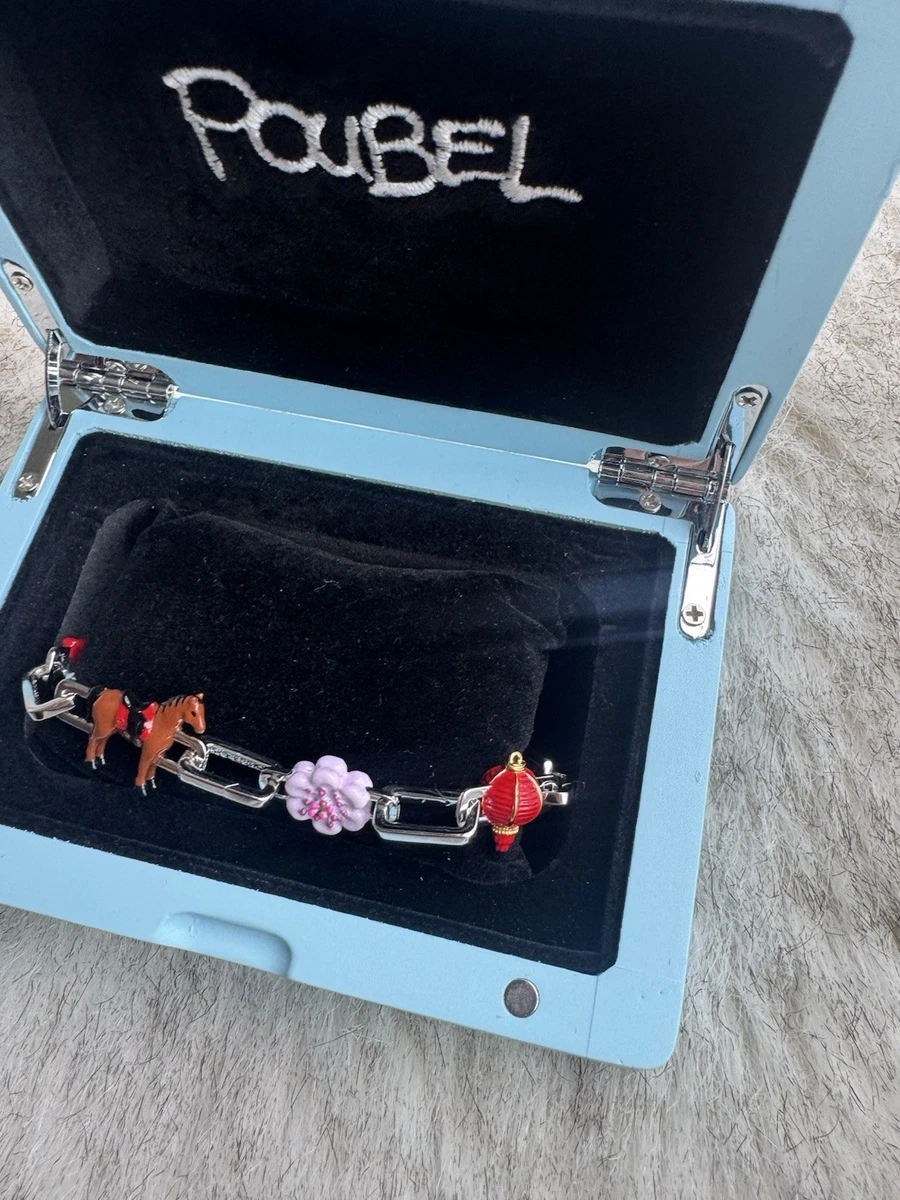 Poubel Schneeflocke Steinset Bettelarmband Sterlingsilber | Multi | 490£ Einheitsgröße