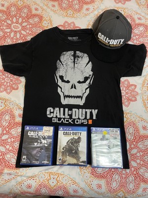 Call of Duty  lot Black Ops 3 T-Shirt med, Advanced Warefare Hat + 3 games READ 