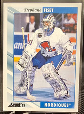 1992-93 Score Stephane Fiset #354 Quebec Nordiques