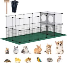 Small Animal Playpen W/ Oxford Mat 24 inches Height Pet Exercise Fence Home