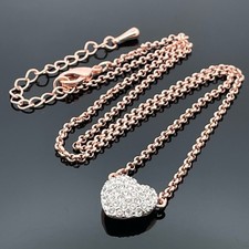 ANKERCOLLIER & HERZ ANHÄNGER ROSÉVERGOLDET MIT ZIRKONIA SCHMUCKJAGD