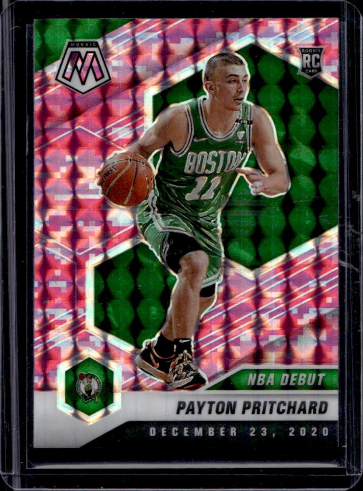 2020-21 Mosaic Payton Pritchard RC Camo Pink NBA Debut #269 Celtics