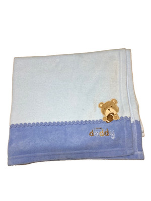 Carters Child Of Mine Baby Blanket Blue Teddy Bear I LOVE DADDY Fleece Lovey