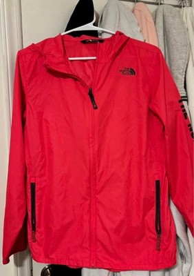 The North Face WindWall Girls Windbreaker Jacket Hooded Full Zip Hot Pink 18-20