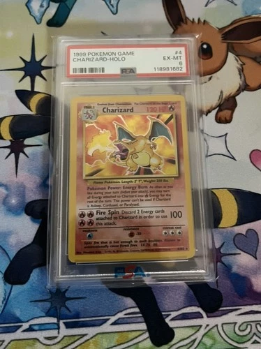 1999 POKEMON BASE SET UNLIMITED #4 CHARIZARD-HOLO PSA 6