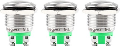 3 PCS 19MM Momentary Push Button Switch Metal Waterproof Stainles Style: Domed