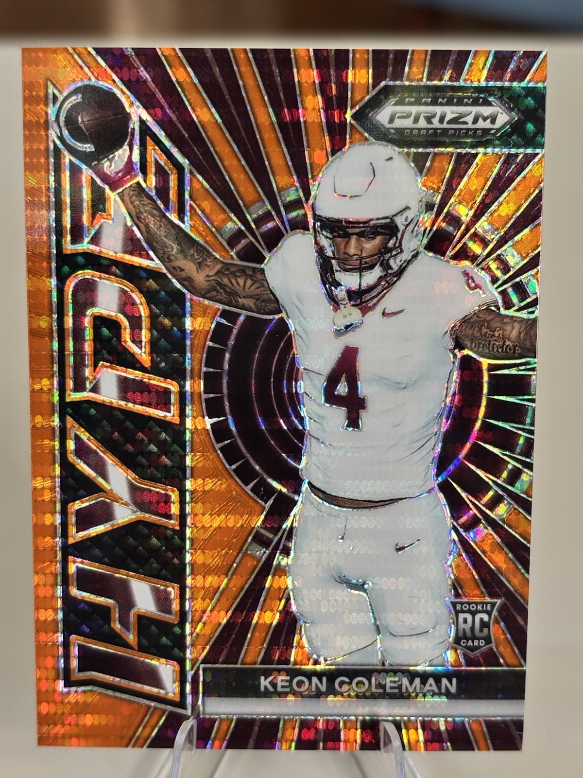 2024 Panini Prizm Draft Picks - Hype Keon Coleman #HP-KC Orange Pulsar Prizm /49