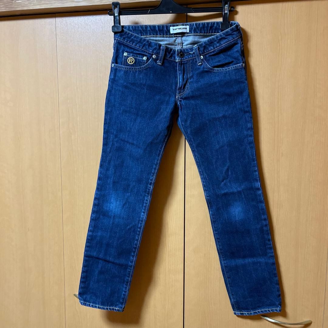 A Bathing Ape Straight Denim Pants Jeans Blue Navy SW 70cm Inseam 66cm BA0226217