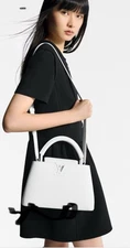 Louis Vuitton CAPUCINES BB in WHITE TOURILON. Item# M25256. New & Authentic