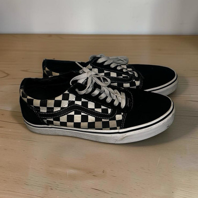 2 for 1 Old Skool Men s 8.5 Black/blueWhite Checkerboard Canvas Lace-Up Sneakers