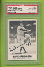 1979 TCMA Autograph - Hank Greenberg (#82) Detroit Tigers PSA/DNA (d 1986)