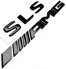 Mercedes Benz SLS AMG Schriftzug Embleme Aufkleber Badge Auto Schwarz Glanz