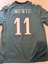 Nike Mens Green Philadelphia Eagles #11 Carson Wentz On Field NFL Jersey Size L